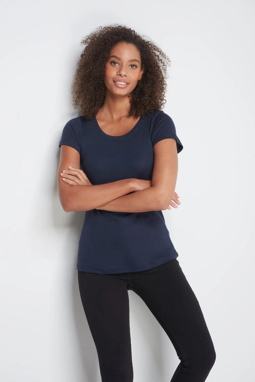 Scoop Neck Cotton Modal T-Shirt