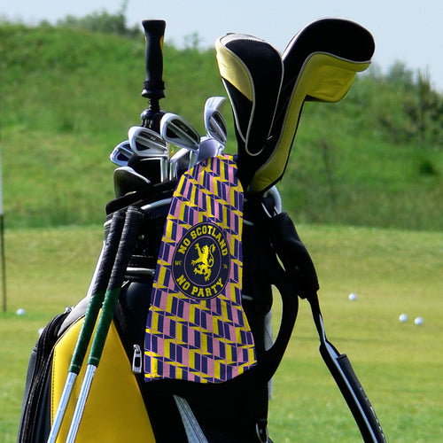 No Scotland No Party Yellow & Pink Retro Pattern - Golf Towel