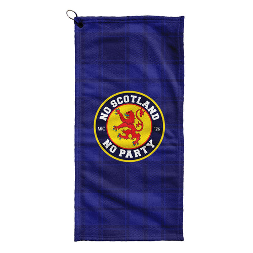 No Scotland No Party - Blue Tartan - Golf Towel