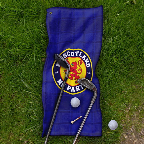No Scotland No Party - Blue Tartan - Golf Towel