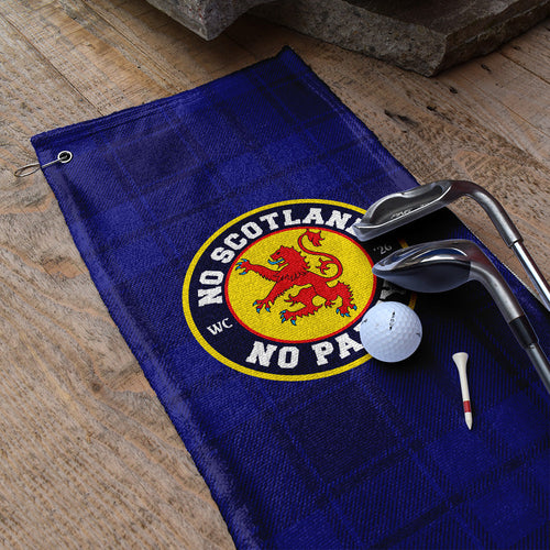 No Scotland No Party - Blue Tartan - Golf Towel