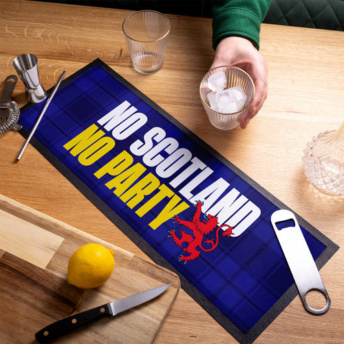 No Scotland No Party - Blue Tartan - Bar Runner