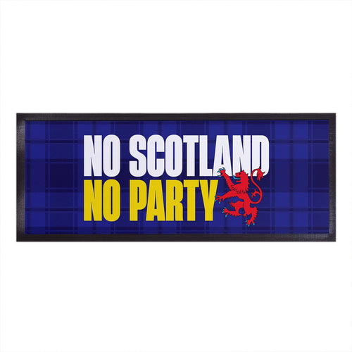No Scotland No Party - Blue Tartan - Bar Runner