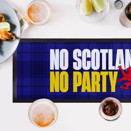 No Scotland No Party - Blue Tartan - Bar Runner