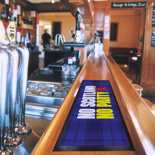 No Scotland No Party - Blue Tartan - Bar Runner