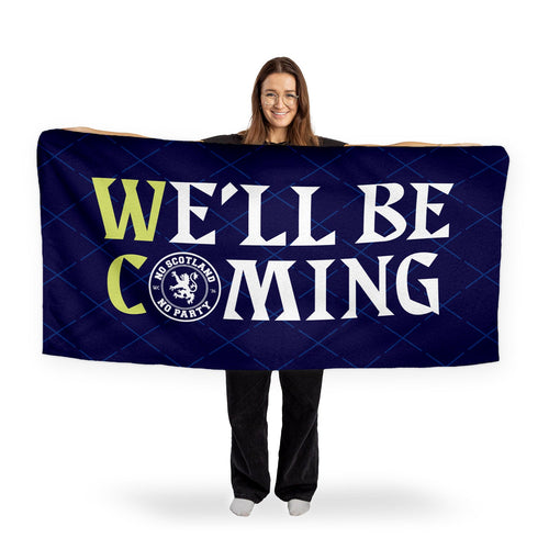 Scotland WC26 - We'll Be Coming - Beach Towel - Microfibre Retro Beach Towel - 150cm x 75cm