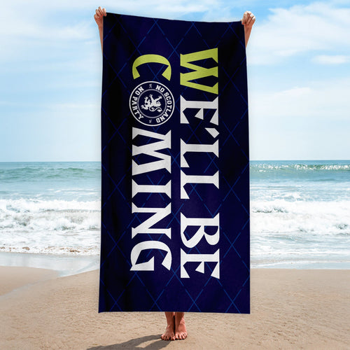 Scotland WC26 - We'll Be Coming - Beach Towel - Microfibre Retro Beach Towel - 150cm x 75cm