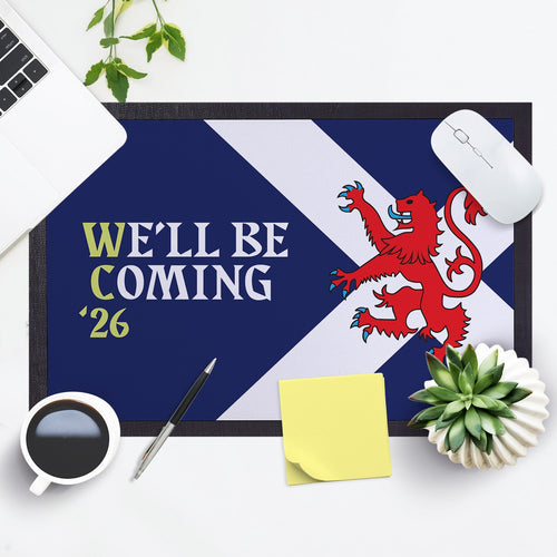 We'll Be Coming - Lion Rampant - WC26 - Door Mat - 60cm x 40cm