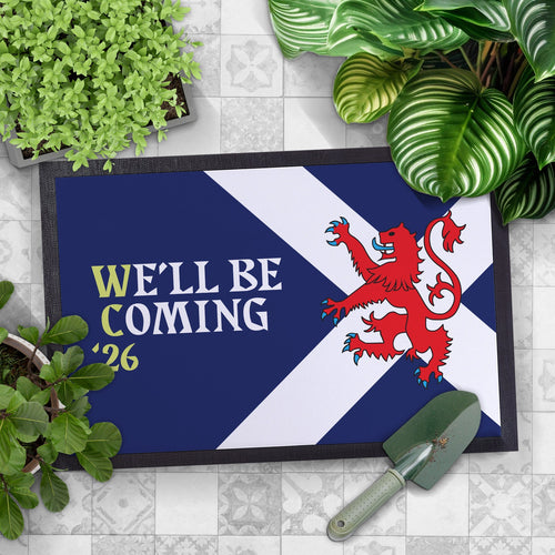 We'll Be Coming - Lion Rampant - WC26 - Door Mat - 60cm x 40cm