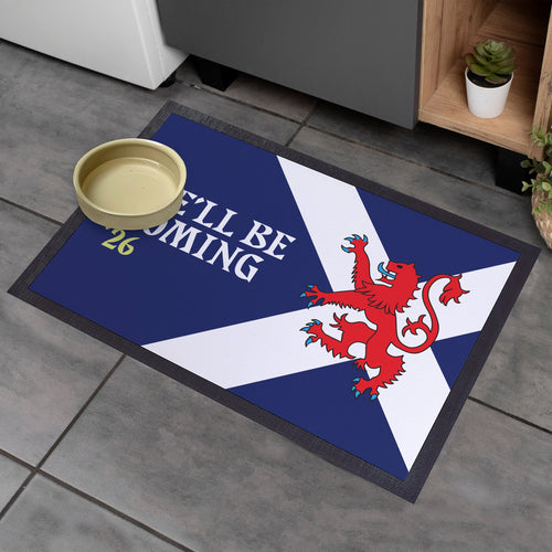 We'll Be Coming - Lion Rampant - WC26 - Door Mat - 60cm x 40cm