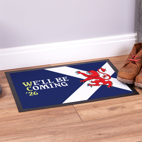 We'll Be Coming - Lion Rampant - WC26 - Door Mat - 60cm x 40cm
