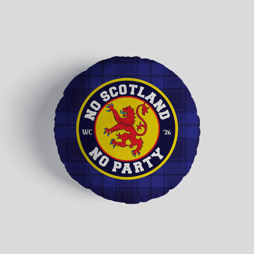 No Scotland No Party - Blue Tartan - 14" Round Throw Cushion