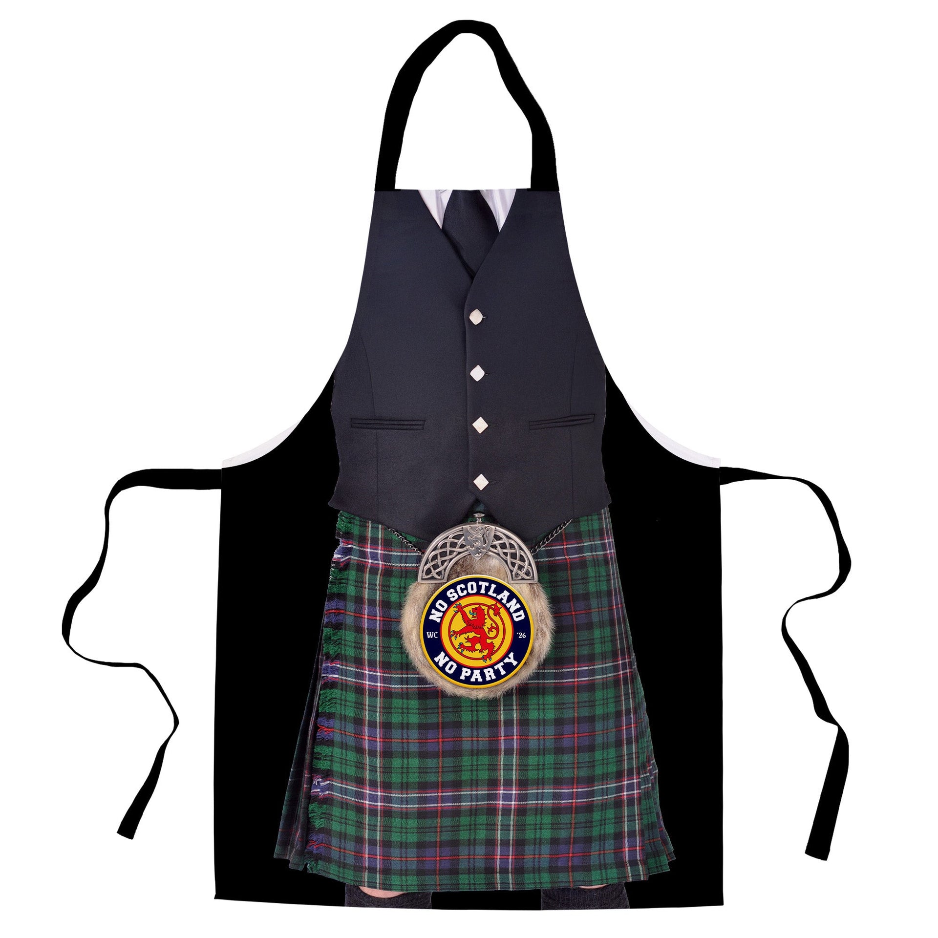 No Scotland, No Party! Green Kilt - Novelty - Water-Resistant Adults Apron