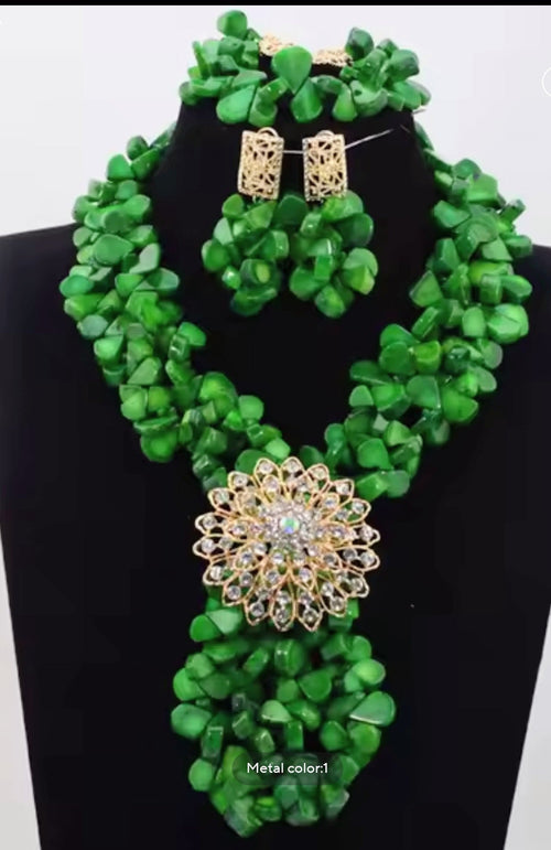 Fabulous African Beads Jewelry Set Latest Coral Beads Necklace Set Wholesale