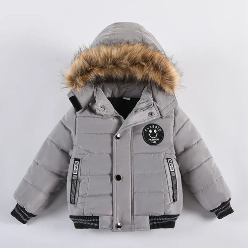 2025 Winter Children Warm Clothing Boys Down Jacket Baby Polyester Fiber Hooded
