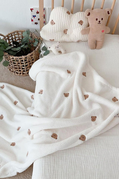 COZY Ultimate Personalised Microfibre Soft Baby Blanket l Bear & Bunny