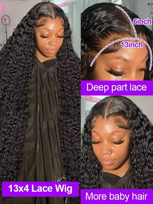 Hd 250 % Loose Deep Wave 30 38 40 Inch 13x6 HD Lace Frontal Human Hair Wigs Brazilian PrePlucke Water Curly 13x4 Lace Front Wig
