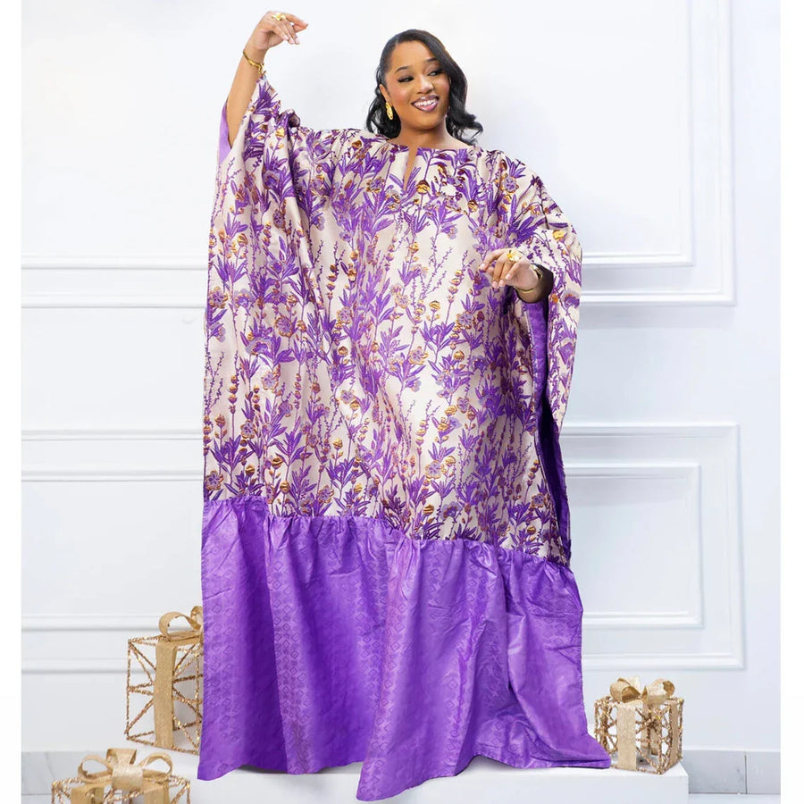 2025 New Arrival African Women Brocade Wedding Dress Dashiki Embroidery With