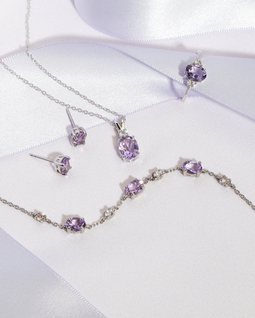 Mini Set 1 - Amethyst Jewellery Set in Sterling Silver