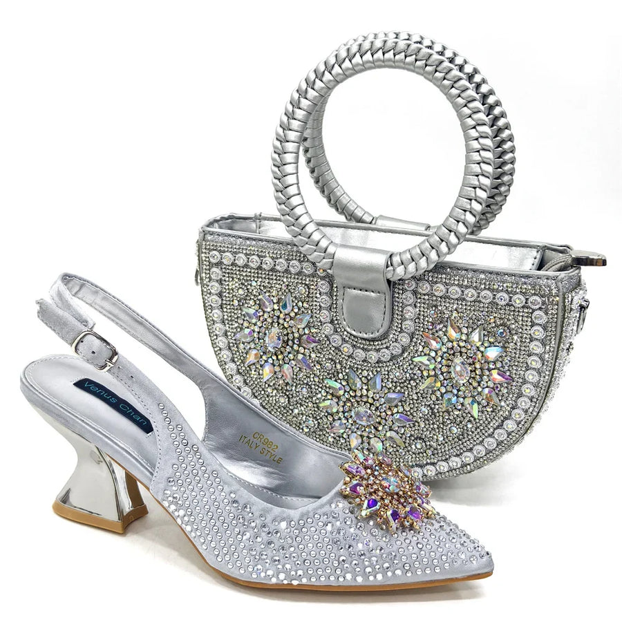 2024 Nigerian Design Evening Party Shoes And Bag Set Lucky Star Bag With