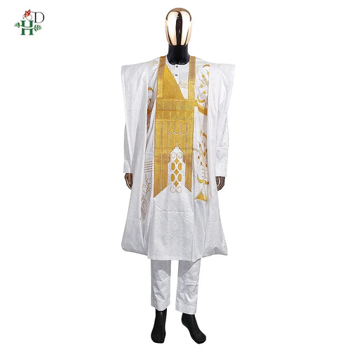 Family Matching African Wedding Outfits For Husband and Wife Bazin Riche Robes Custom Couple Dashiki Set Boy Kid white Dress