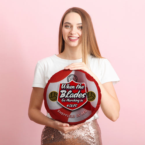 Sheffield  Marching in - Football Legends - Circle Cushion 14"