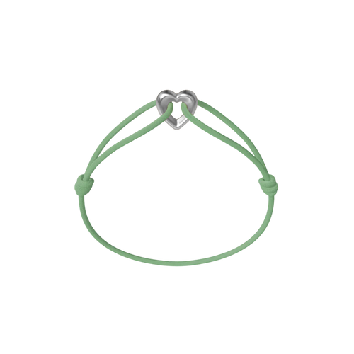 Silver Heart Cord Bracelet
