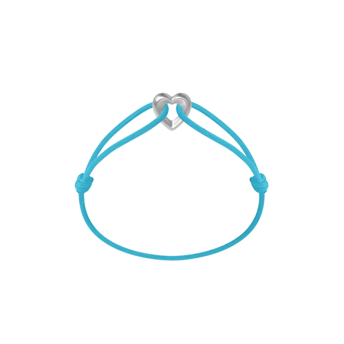 Silver Heart Cord Bracelet