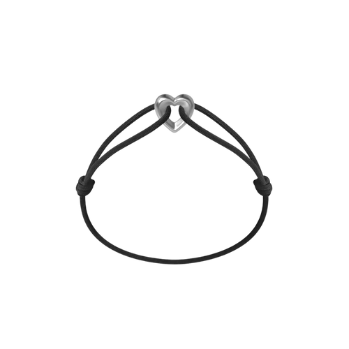 Silver Heart Cord Bracelet