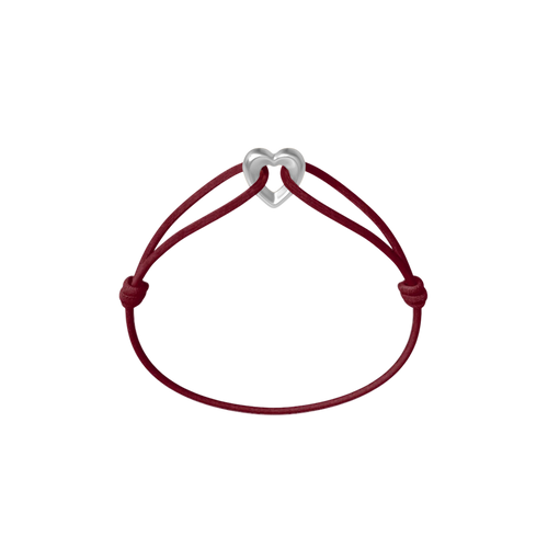 Silver Heart Cord Bracelet