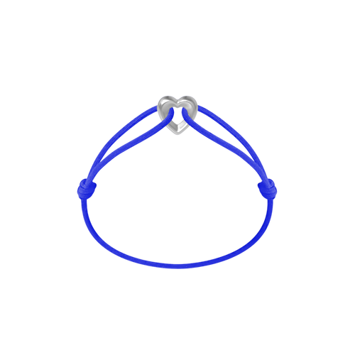 Silver Heart Cord Bracelet