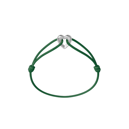 Silver Heart Cord Bracelet