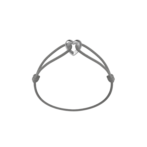 Silver Heart Cord Bracelet