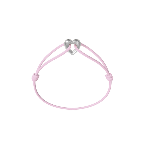 Silver Heart Cord Bracelet