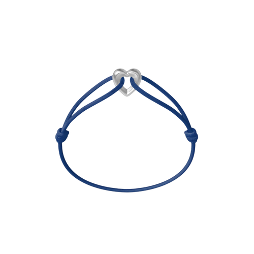 Silver Heart Cord Bracelet