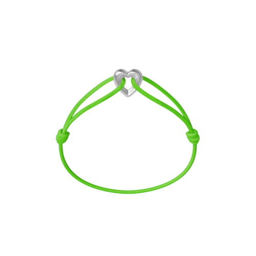 Silver Heart Cord Bracelet