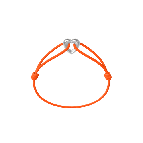 Silver Heart Cord Bracelet