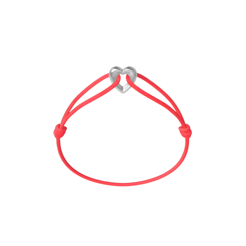 Silver Heart Cord Bracelet