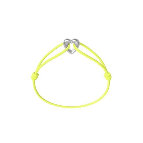 Silver Heart Cord Bracelet