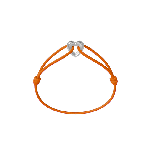 Silver Heart Cord Bracelet