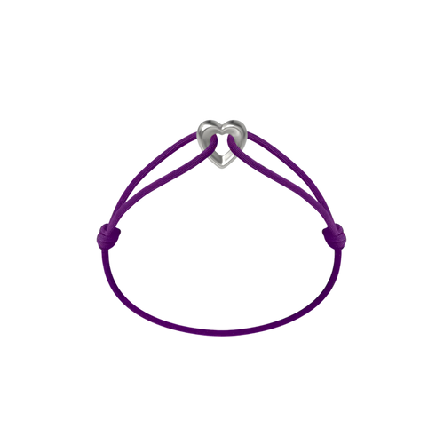 Silver Heart Cord Bracelet