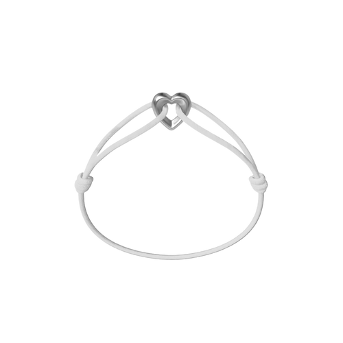Silver Heart Cord Bracelet