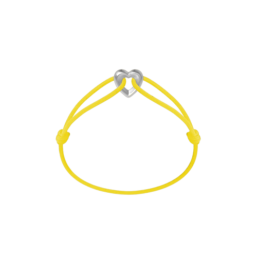 Silver Heart Cord Bracelet