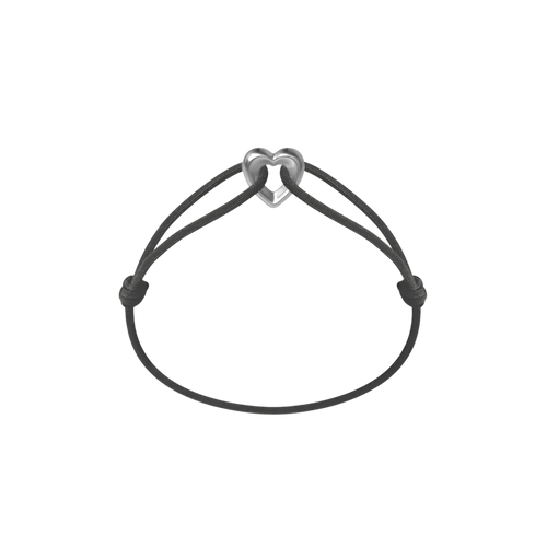 Silver Heart Cord Bracelet