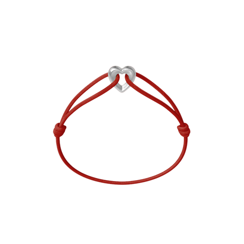 Silver Heart Cord Bracelet