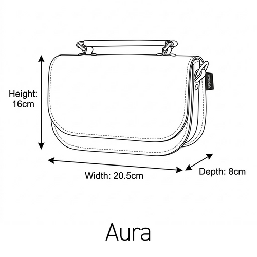 Aura Handmade Leather Bag - Navy Blue