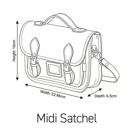 Leather Midi Satchel - White