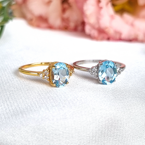 Sky Blue Topaz Ring in 18k Gold Vermeil