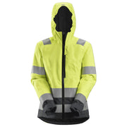 Snickers 1347 AllroundWork, Women’s Hi-Vis Waterproof Shell Jacket Class 2/3 Yellow Small