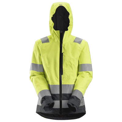 Snickers 1347 AllroundWork, Women’s Hi-Vis Waterproof Shell Jacket Class 2/3 Yellow Small